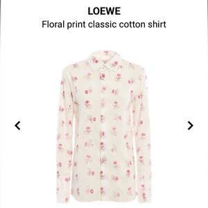 NWT Loewe Floral roses print classic cotton shirt, si3 EU 36/ US S